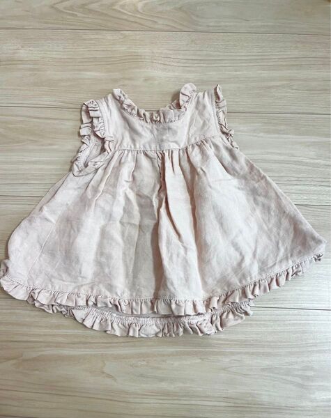 【美品】june little closet ムーンチュニック 90cm ブラウス リネン