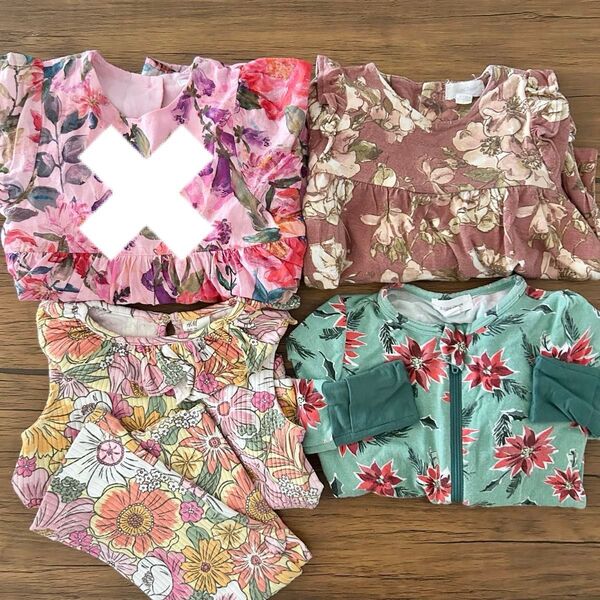 まとめ売り 花柄 ベビー服 70 80 90 100 保育園服 ワンピース
