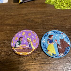ディズニー 刺繍缶バッジ 2個セット