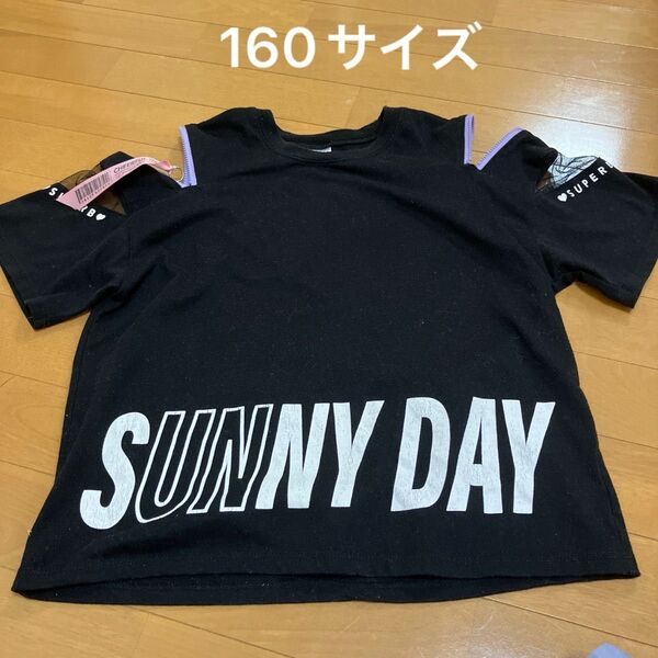 Tシャツ半袖 ブラック 女の子 160