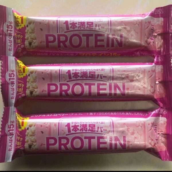 アサヒ 一本満足バー プロテイン ストロベリー チョコ 3本