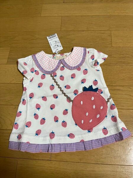 新品 ベイビーチアー 80cm 半袖Tシャツ いちご トップス 女の子 キッズ BABY CHEER ベビー 半袖 ストロベリー
