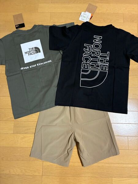 新品 ノースフェイス 150cm 半袖Tシャツ キッズ 短パン セット ショートパンツ ハーフパンツ トップス 上下セット