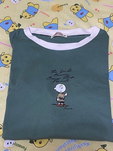 配色が可愛い スヌーピー チャーリーブラウンの半袖Tシャツ