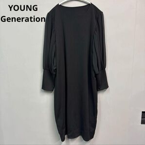 ヤングジェネレーション YOUNG チュニック ブラック トップス ブラウス