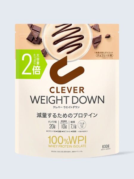 クレバー ウエイトダウン 大容量 2倍 630g チョコレート味 プロテイン