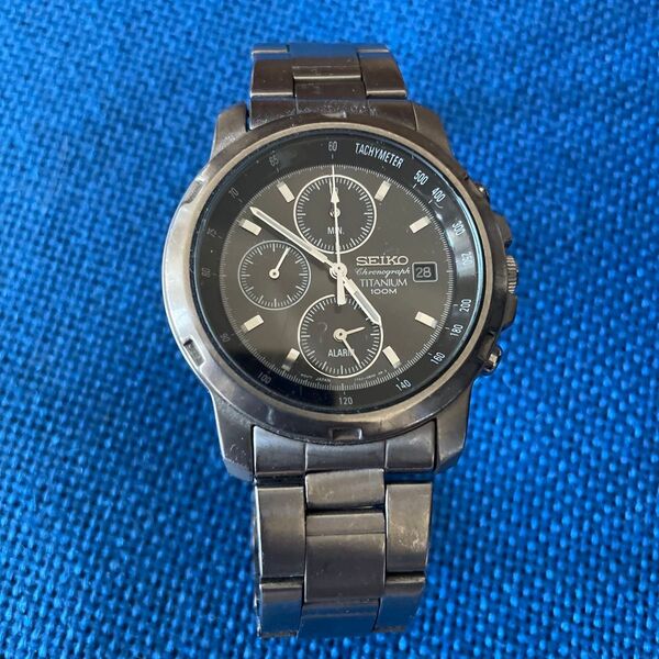 SEIKO クロノグラフ チタニウム 100M 10BAR 腕時計