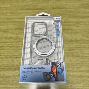 iPhone16Pro 透明ケース 回転スタンド 耐衝撃