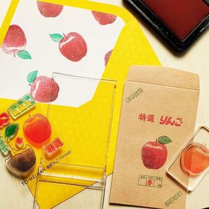 TO-MEI HAN 多色重ね 産直りんご☆クリアスタンプ☆新品未使用☆