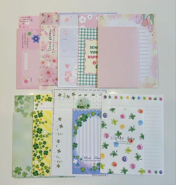 おすそ分けレターセット10セット花柄&クローバー