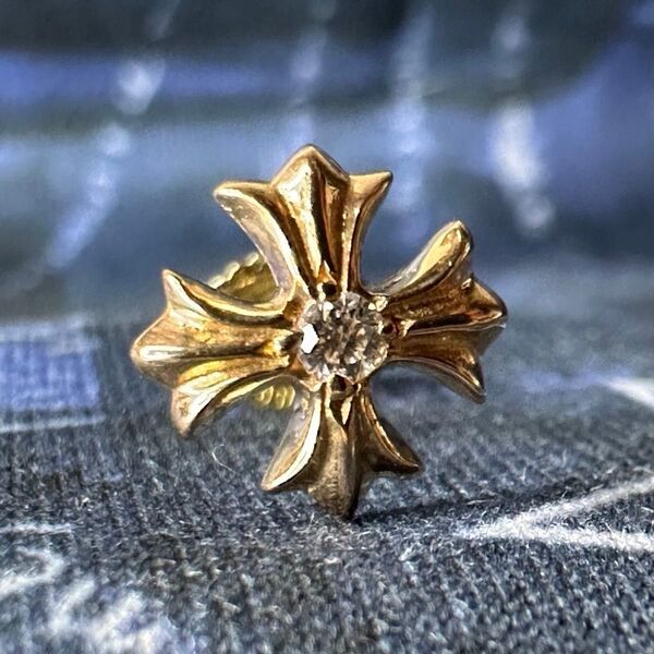 ■ Chrome Hearts 22k スタッド CHプラス ピアス ■ 1D 14K