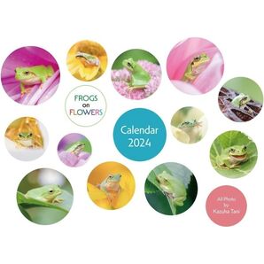2024 カレンダー 花 FROGS 卓上 カエル FLOWERS