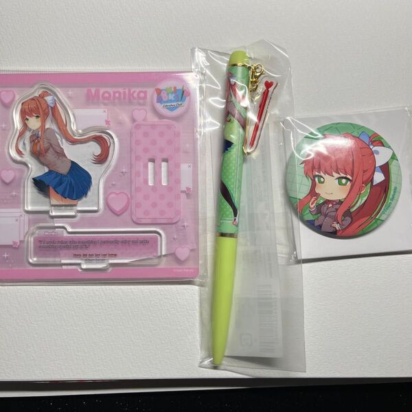 ドキドキ文芸部 DDLC モニカ アクスタ ボールペン 缶バッジ くじメイト