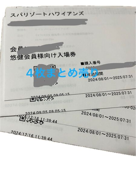 スパリゾート ハワイアンズ 入場券 入場無料券 4枚