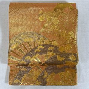 OF126 袋帯 美品 金色 フォーマル 匿名配送 正絹