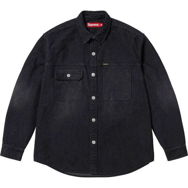 Supreme Washed Corduroy Shirt M Black シュプリーム