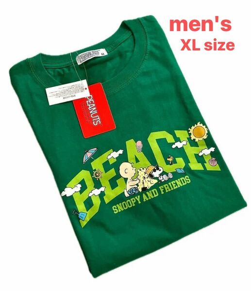 タグ付【SNOOPY/スヌーピー】LL/チャーリーブラウン/ピーナッツ/キャラクターT PEANUTS スヌーピー ビーチTシャツ
