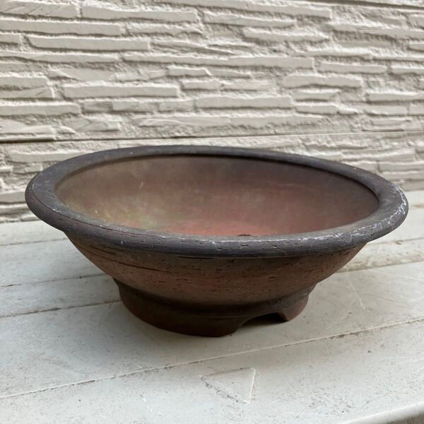 盆栽鉢 丸型 アンティーク 骨董品 陶芸 園芸 焼物 植木鉢