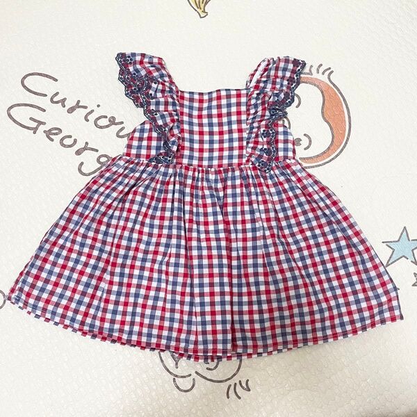baby GAP チェック柄 ノースリーブワンピース 70 6-12ヶ月