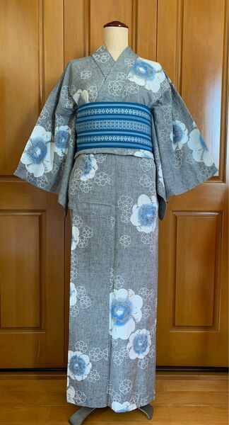 紬のゆかた 献上柄の帯とセットで 紬浴衣 七夕夏祭り花火大会盆踊りお稽古文化祭浴衣デート 竺仙源氏物語岡重古今