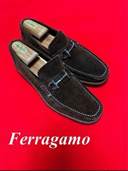★極美品★Ferragamo フェラガモ スエードローファー