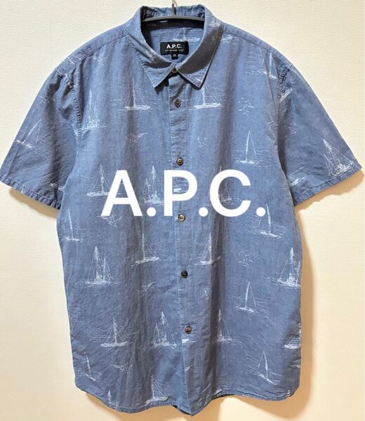 A.P.C. アーペーセー 総柄半袖シャツ アロハシャツ