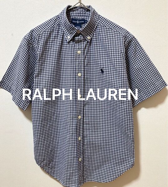 RALPH LAUREN ラルフローレン ポニー刺繍 チェック半袖シャツ ボタンダウンシャツ