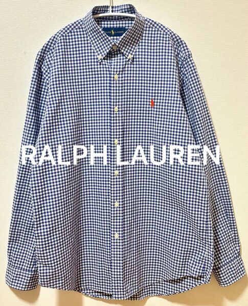 RALPH LAUREN ラルフローレン ポニー刺繍 ギンガムチェック ボタンダウン長袖シャツ