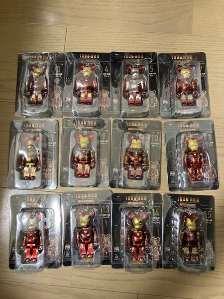 アイアンマンMark50damageベアブリックハッピーくじhappyくじ IRON MAN MEDICOMTOY 12体セット