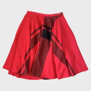 【極美品】Y’s ヨウジヤマモト フレアスカート チェック柄 レッド M