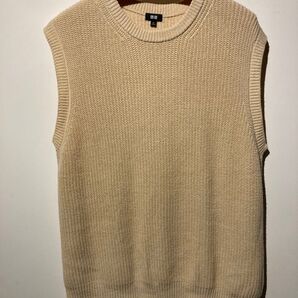 美品 ユニクロ ニットベスト ベージュ XL オーバーサイズ