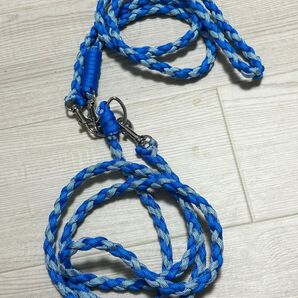 パラコードショルダーリード 水色×青色