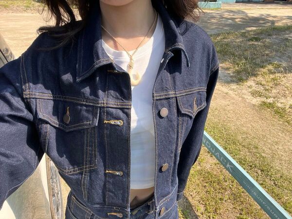 デニムジャケット 濃紺 ショート丈