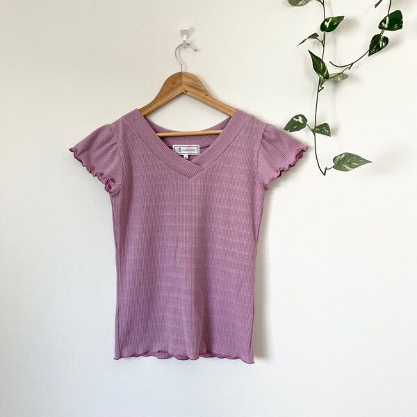 【美品】【ROPEPICNIC】ロペピクニック フリル袖カットソー トップス