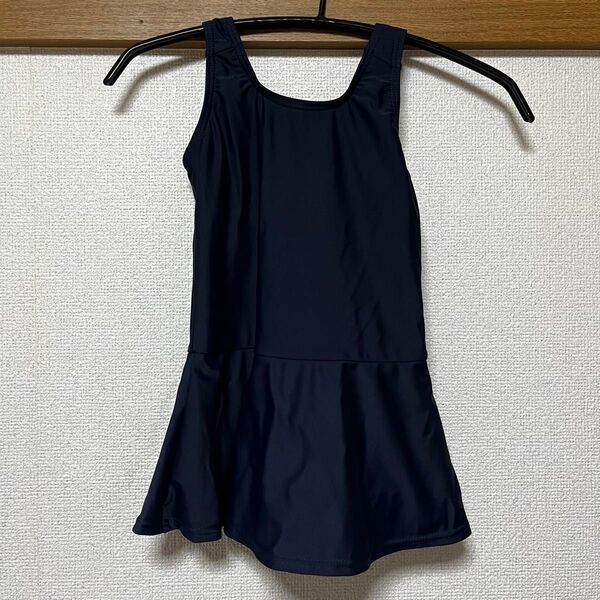 【新品】スクール水着 120cm フリル ワンピース 女児 紺 女の子 学校 水泳授業 プール スイミング スイムウエア ゼッケン