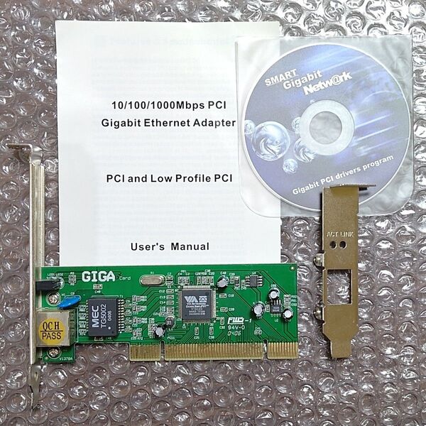 未使用品☆PCI接続 玄人志向 GbE-PCI 1Gbps LANカード 1GbE Low Profile