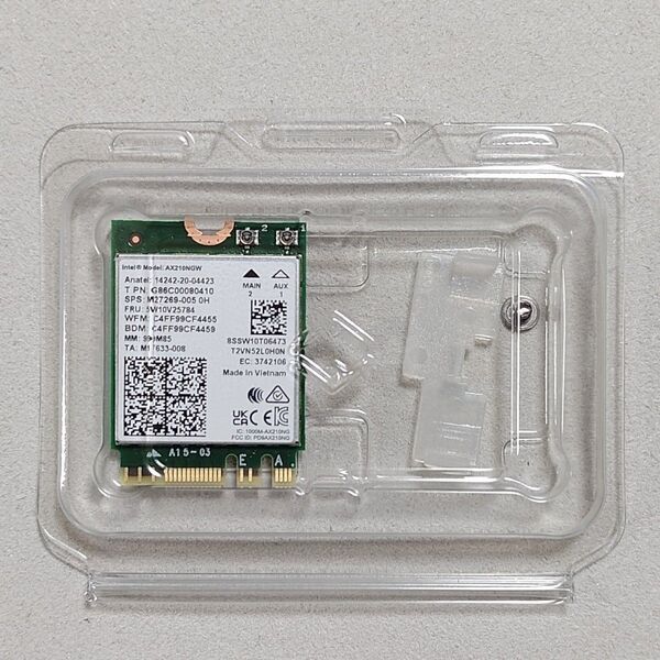 新品未使用☆Intel AX210NGW Wi-Fi 6E Bluetooth 5.3 M.2 無線LANカード 802.11ax