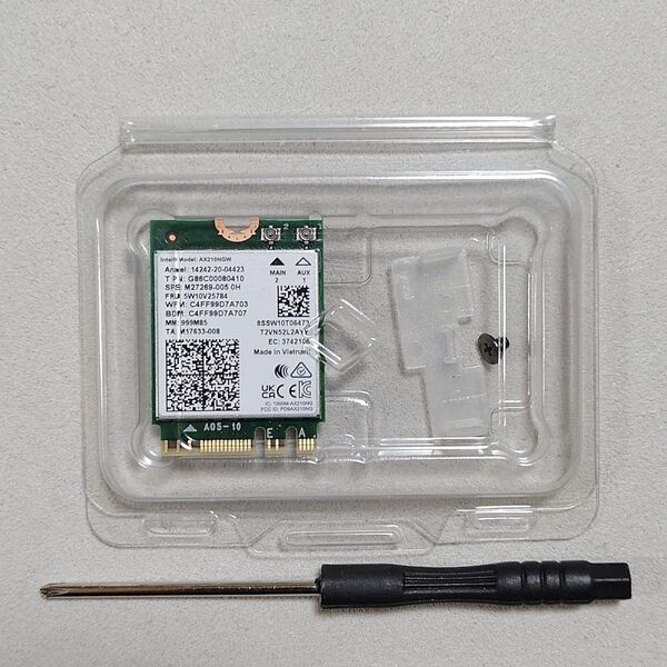 新品未使用☆Intel AX210NGW Wi-Fi 6E Bluetooth 5.3 M.2 無線LANカード 802.11ax