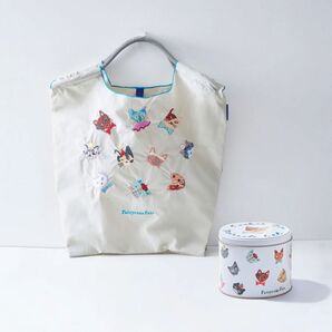 【ボールアンドチェーン】限定コラボバッグ(ライトグレー)と神様のいたずらネコクッキー缶(バッグMサイズ)