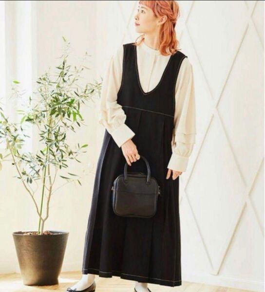 しまむら Linoluce 前後2wayプリーツジャンスカ ロングワンピース ちょこびさん