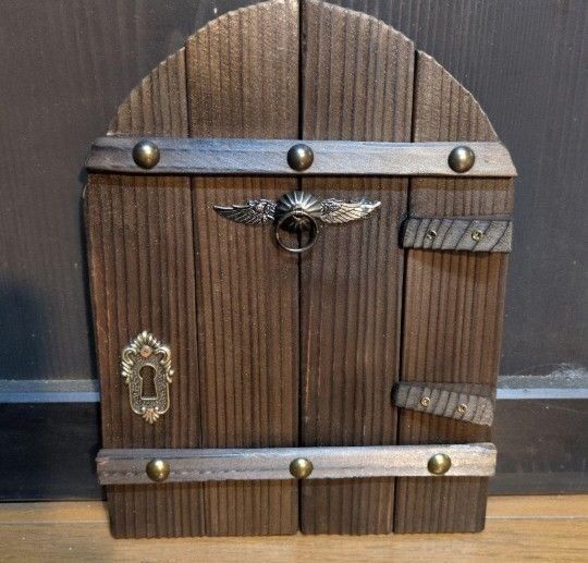 フェアリードア 24cm ハンドメイド オブジェ ガーデン雑貨 浮造り風焼加工