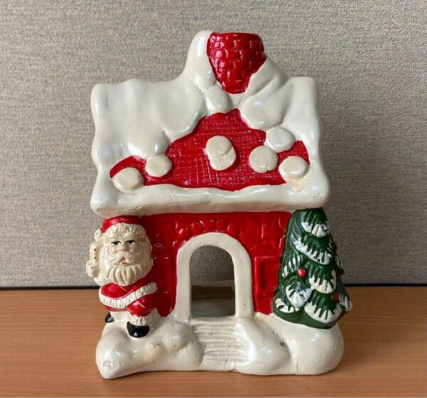 キャンドルハウス クリスマス サンタクロース 陶器 アロマ レトロ 置物