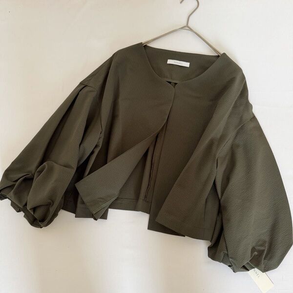 【ラスト1点】定価22000円◆新品タグ付き◆ヤマダヤ◆ノーカラーボリュームスリーブジャケット スコットクラブ
