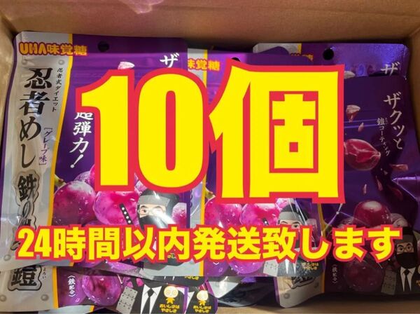 UHA味覚糖 忍者めし 鉄の鎧 10袋 グレープ味 スピード発送 新品未開封品