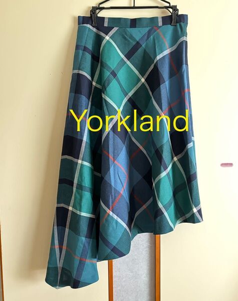 Yorkland ヨークランド タータンチェック アシンメトリー スカート 9号