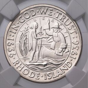 『NGC MS63』ロードアイランド州プロビデンス市300周年銀貨(1936年)