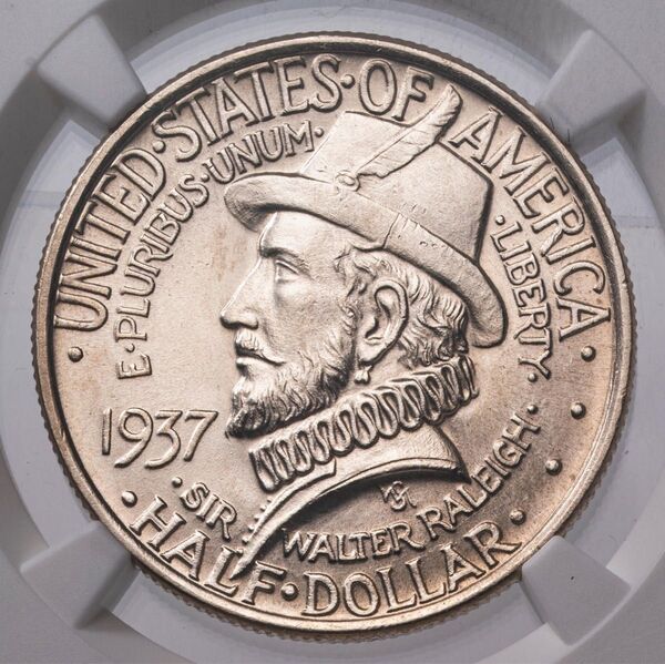 『NGC MS64』ノースカロライナ州ローノーク島350周年銀貨(1937年)