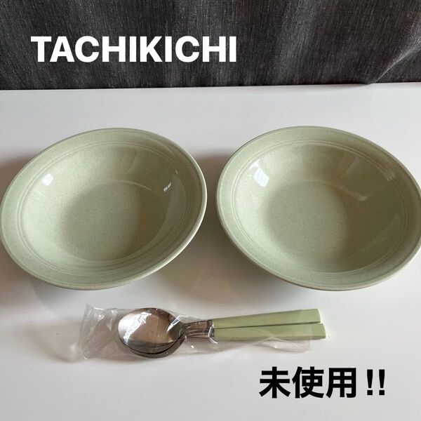 未使用 2点セットTACHIKICHI たち吉 緑翠 皿・スプーンセット カレー皿