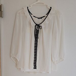 レストローズ ブラウス 黒リボン 大きいサイズ