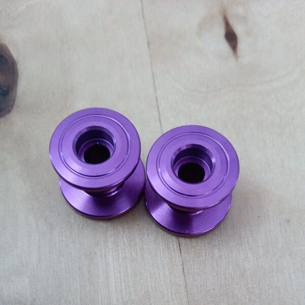 ミニ四駆 軽量2段アルミローラーセット(13-12mm)パープル 中古2個